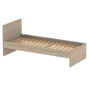 Lit HABITAT tête de lit haute mélaminé sommier à lattes rigides H34 cm - 80x190 cm