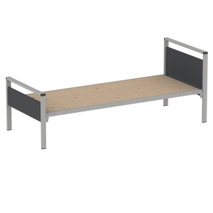 Lit CUBIK mélaminé piètement époxy - sommier aggloméré - 80x190 cm