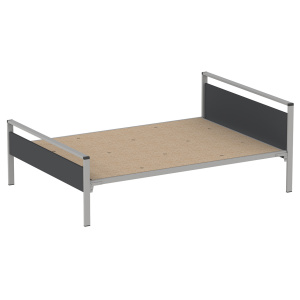 Lit CUBIK mélaminé piètement époxy - sommier aggloméré - 140x190 cm