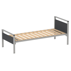 Lit CUBIK mélaminé piètement époxy - sommier à lattes rigides - 80x200cm