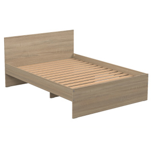 Lit HABITAT tête de lit haute mélaminé sommier à lattes rigides H34 cm - 140x190 cm