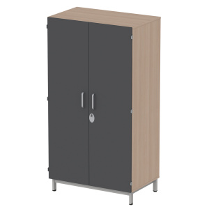 Armoire CUBIK 2 portes moraillon mélaminé piètement époxy - L100xP60xH184 cm