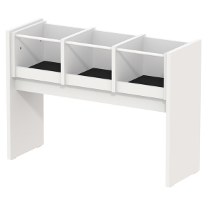 Bac à BD enfants 3 cases mélaminé tube époxy - L98xP33,5xH70,5 cm