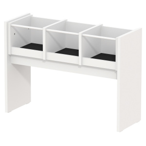 Bac à BD enfants 3 cases mélaminé tube époxy - L98xP33,5xH70,5 cm