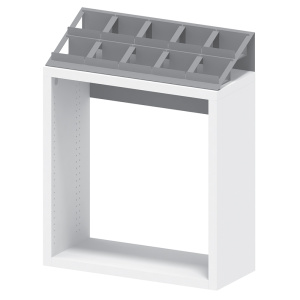 Meuble CD/DVD CARÉA 10 cases stratifié et époxy - L95xP40xH120 cm