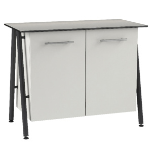 Buffet ELLA 2 portes mélaminé plateau compact piètement époxy - L106xP54xH92 cm