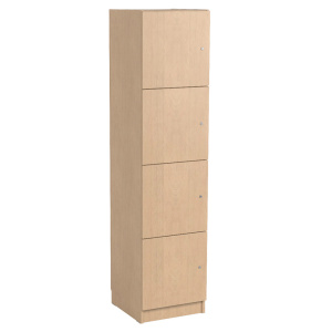 Colonne de rangement 4 cases avec portes mélaminé - L50xP50xH210,7 cm