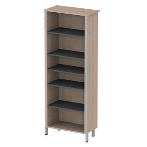 Bibliothèque CUBIK 5 tablettes mélaminé piètement époxy - L70xP35xH185 cm