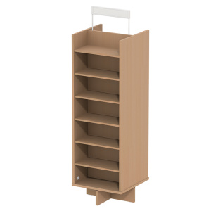 Présentoir rotatif double face 12 tablettes mélaminé - L54xP54xH189 cm