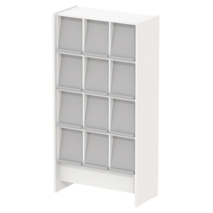 Meuble à périodiques mélaminé 12 portes époxy - L90,4xP42xH175 cm