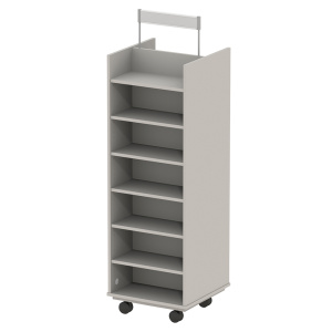 Présentoir rotatif mobile double face 12 tablettes mélaminé - L54xP54xH185 cm