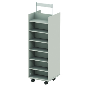 Présentoir rotatif mobile double face 12 tablettes mélaminé - L54xP54xH185 cm