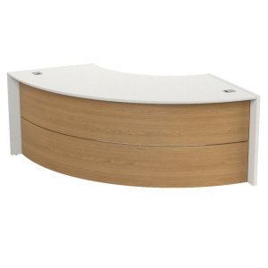 Poste indépendant ONDINE quart de cercle mélaminé et stratifié - L109/222xP80xH75 cm