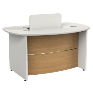 Banque 1 place ONDINE PMR haricot coffre escamotable mélaminé et stratifié - L150xP95xH75 cm