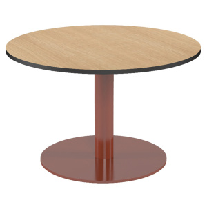 Table basse PUNTO plateau HPL compact chant âme noir piètement époxy - D60 cm - H37 cm
