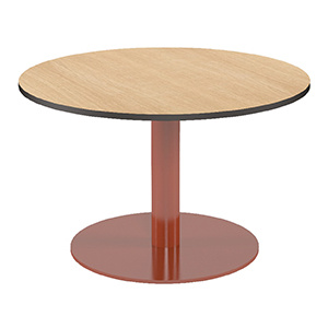 Table basse PUNTO plateau HPL compact chant âme noir piètement époxy - D60 cm - H37 cm
