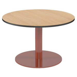 Table basse PUNTO plateau HPL compact chant âme noir piètement époxy - D60 cm - H37 cm