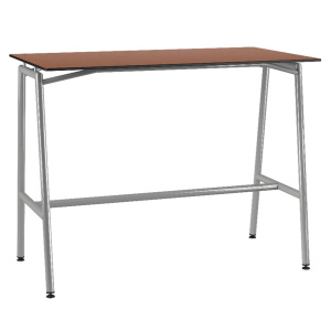 Mange-debout ELLA plateau stratifié compact chant âme noire piètement époxy - 140x80 cm - H110 cm