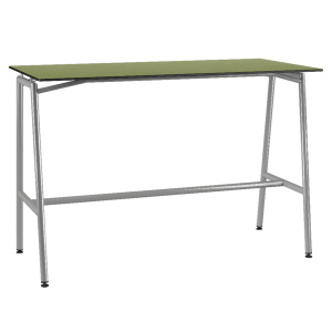 Mange-debout ELLA plateau stratifié compact chant âme noire piètement époxy - 160x80 cm - H110 cm