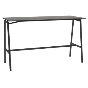 Mange-debout ELLA plateau stratifié compact chant âme noire piètement époxy - 180x80 cm - H110 cm