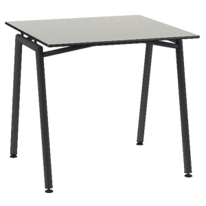 Table ELLA plateau stratifié compact chant âme noire piètement époxy - 80x80 cm - T6