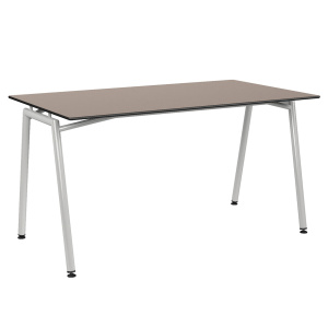 Table ELLA plateau stratifié compact chant âme noire piètement époxy - 140x80 cm - T6