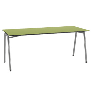 Table ELLA plateau stratifié compact chant âme noire piètement époxy - 180x80 cm - T6