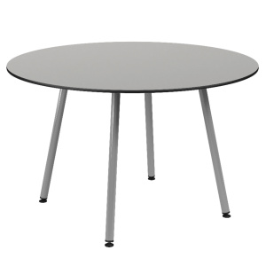 Table ELLA plateau stratifié compact chant âme noire piètement époxy - D120 cm - T6