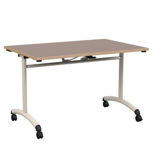 Table MOVE plateau ép.24 mm stratifié chant bois piètement époxy - 120x70 cm - T6