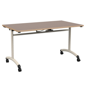 Table MOVE plateau ép.24 mm stratifié chant bois piètement époxy - 140x70 cm - T6