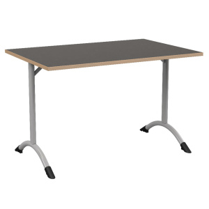 Table SARA DL plateau antibruit ép.24 mm stratifié chant bois piètement époxy - 120x80 cm - T6