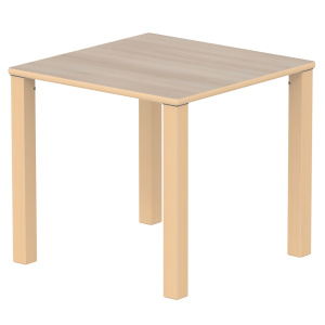 Table CARRÉA plateau ép.24 mm stratifié chant bois piètement bois - 80x80 cm - T6