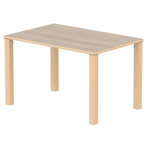 Table CARRÉA plateau ép.24 mm stratifié chant bois piètement bois - 120x80 cm - T6