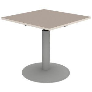 Table MANO HR plateau ép.24 mm stratifié chant bois piètement époxy - 80x80 cm - H67-90 cm