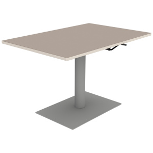 Table MANO HR plateau ép.24 mm stratifié chant bois piètement époxy - 120x80 cm - H67-90 cm
