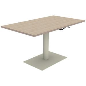 Table MANO HR plateau ép.24 mm stratifié chant bois piètement époxy - 140x80 cm - H67-90 cm