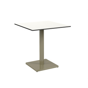 Table MENORCA plateau ép.12,4 mm stratifié compact chant âme noire piètement époxy - 60x60 cm - T6