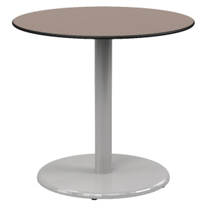 Table MENORCA plateau ép.12,4 mm stratifié compact chant âme noire piètement époxy - D80 cm - T6