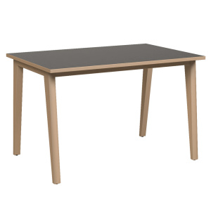 Table MATHILDA plateau ép.24 mm stratifié chant et piètement bois - 120x80 cm - T6