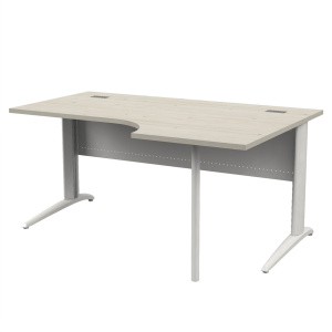 Bureau compact PREM'S plateau stratifié chant ABS pied de renfort à droite époxy - L160 cm - T6