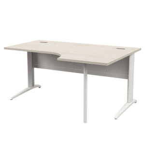 Bureau compact PREM'S plateau stratifié chant ABS pied de renfort à droite époxy - L160 cm - T6