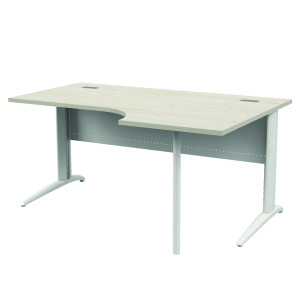 Bureau compact PREM'S plateau stratifié chant ABS pied de renfort à droite époxy - L160 cm