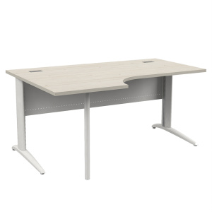 Bureau compact PREM'S plateau stratifié chant ABS pied de renfort à gauche époxy - L160 cm