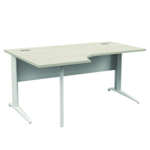 Bureau compact PREM'S plateau stratifié chant ABS pied de renfort à gauche époxy - L160 cm