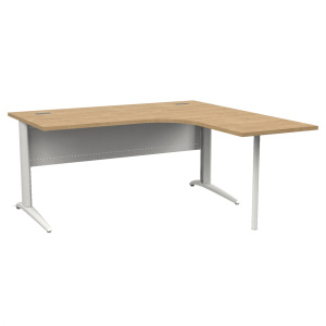 Bureau compact PREM'S plateau stratifié chant ABS piètement avec retour à droite époxy - L160 cm - T6