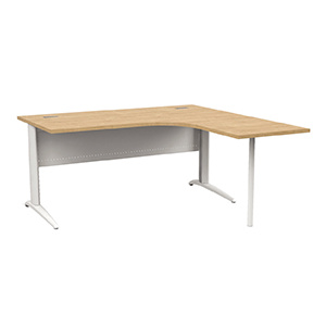 Bureau compact PREM'S plateau stratifié chant ABS piètement avec retour à droite époxy - L160 cm - T6
