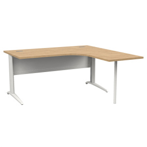 Bureau compact PREM'S plateau stratifi? chant ABS pi?tement avec retour ? droite ?poxy - L160 cm - T6