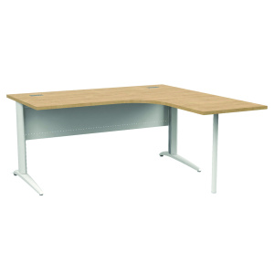 Bureau compact PREM'S plateau stratifié chant ABS piètement avec retour à droite époxy - L160 cm