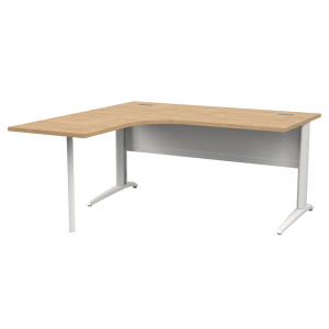 Bureau compact PREM'S plateau stratifié chant ABS piètement avec retour à gauche époxy - L160 cm