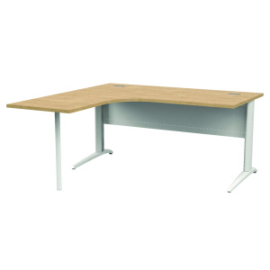 Bureau compact PREM'S plateau stratifié chant ABS piètement avec retour à gauche époxy - L160 cm